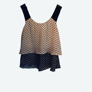 I.N. San Francisco. Women's Black/White Win Layered Tank Top. Size Small.